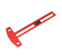 Walfront Regla Cuadrada en T Regla Cuadrada en T de Posicionamiento de Perforación de Aleación de Aluminio de 30 Cm con Escala Métrica en Pulgadas y Manguitos de Taladro