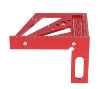 Walfront Regla Cuadrada para Carpintería, Regla Multiángulo, de ángulo Recto, Herramienta de Medición de ángulos de Aleación de Aluminio con Escalas de 22,5, 30, 45, 60, 67,5 y 90 (rojo)