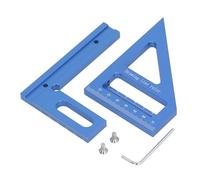 WALFRONT Regla de Medición de Carpintero Multiángulo 3D, 45, 90 Grados, Inglete Cuadrado para Carpintería, Transportador Triangular de Aleación de Aluminio (BLUE)