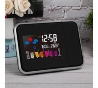 Walfront Reloj Electrónico de Proyección LCD Multifuncional, Monitor de Temperatura y Humedad Ajustable, Ideal para Dormitorios y Salas de Estar