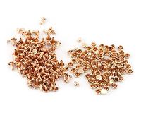 Walfront Remaches Doble Cara Remaches Hierro para Artesanía Cuero Bolsa Zapatos 100unidades 6 × 8 mm(Oro)