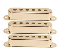 Walfront Single Coil 48/50 / 52mm 3 piezas Single Coil Pickup Cover Latón para guitarra eléctrica St Sq(gold)