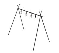 WALFRONT Soporte de Cocina para Parrilla con Trípode, Soporte Portátil para Cocinar Al Aire Libre de Aleación de Aluminio con Estructura Estable para Picnic en la Playa y Barbacoa