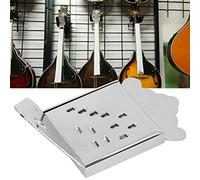 WALFRONT Tablero de Tracción de Cables para Mandolina, Material de Acero, Cubierta Extraíble para Facilitar el Reemplazo de Cuerdas, Diseño Decorativo Cromado para Jugadores de Mandolina (QB08 color