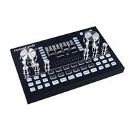 Walfront Tarjeta de Sonido en Vivo, Material de Placa Fría, Fuente de Alimentación de 48 V, Mezclador de Transmisión de Doble Canal para PC y Grabación Móvil