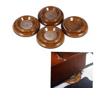 Walfront Tazas con Ruedas de Piano Verticales de Acrílico, Patrón de Madera, Antideslizante de EVA, Grosor de 3mm, Adecuado para Pianos Verticales, 4 Uds.