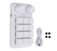 Walfront Teclado Pequeño de 12 Teclas con Perillas Dobles, Interruptor Azul Claro RGB, Macro Programable para Juegos, Oficina, Música, Control Industrial