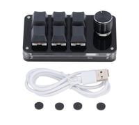 Walfront Teclado USB para PC con una sola mano, mini teclado mecánico macro para juegos, 6 teclas, 1 botón, programación, macro, teclados de juego para computadoras portátiles