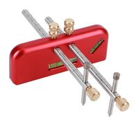Walfront Trazador Lineal para Carpintería Regla de Embutir para Carpintería de Aleación de Aluminio 12 X 4,5 X 1,5 Cm con Dientes Antideslizantes Burbuja de Nivel Acrílico y Escala de 145 Mm para