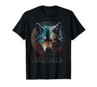 Walhalla - Máscara de Lobo Odin Runas, brújula nórdica, Vikingo Camiseta