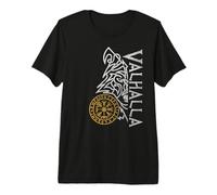 Walhalla - Máscara de Lobo Odin Runas, brújula nórdica, Vikingo Camiseta Premium