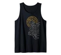 Walhalla - Máscara de Lobo Odin Runas, brújula nórdica, Vikingo Camiseta sin Mangas