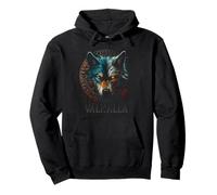 Walhalla - Máscara de Lobo Odin Runas, brújula nórdica, Vikingo Sudadera con Capucha