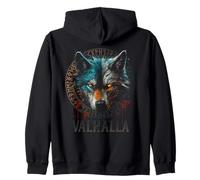 Walhalla - Máscara de Lobo Odin Runas, brújula nórdica, Vikingo Sudadera con Capucha