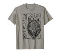 Walhalla Wolf Lobos Runas de Odín Brújula nórdica Vikingo Camiseta