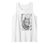 Walhalla Wolf Lobos Runas de Odín Brújula nórdica Vikingo Camiseta sin Mangas