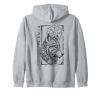 Walhalla Wolf Lobos Runas de Odín Brújula nórdica Vikingo Sudadera con Capucha