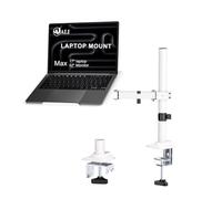 WALI Brazo de montaje para laptop, bandeja totalmente ajustable hasta 17 pulgadas, 22 libras, con soporte ventilado de refrigeración (M00LP-W), blanco
