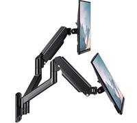 WALI GSWM002 - Soporte de pared para dos monitores de hasta 32 pulgadas, 20 libras, con orificios de montaje de brazo totalmente ajustables hasta 100 x 100, color negro