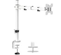 WALI Monitor Arm Mount for Desk Single Computer Desk Mount Monitor Bracket Mount Stand Single up to 32 inch 22 lbs (M001-W) White