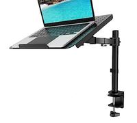 WALI Soporte de Escritorio para portátil con Bandeja, Brazo Totalmente Ajustable para 1 portátil de hasta 17 Pulgadas, Soporte para portátil con refrigeración ventilada, Opciones de Montaje duales,