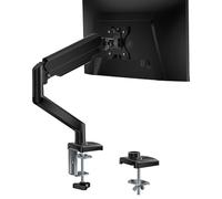 WALI Soporte de monitor individual, brazo de monitor de resorte de gas para pantallas de 17 a 34 pulgadas, monitores de computadora ajustables de hasta 26.4 libras, con abrazadera y base de ojales,