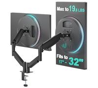 WALI Soporte Monitor Doble Soporte para Dos monitores para Pantallas 17-32 Pulgadas VESA 75/100mm, Brazo Monitor Doble Escritorio con Resorte de Gas Ajustable (GSMP002), Negro Mate
