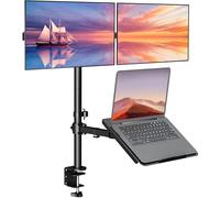 WALI Soporte para monitor doble porttil y soporte para monitor para 2 pantallas, 1 porttil, soporte de escritorio extra alto para monitor de ha