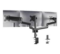 WALI Soporte para Tres Monitor para Pantalla para Pantallas de hasta 27 Pulgadas, Soporte de Monitor de Resorte de Gas con Inclinación, Giro y Rotación, VESA 75 x 75/100 x 100 mm(GSDM003), Negro