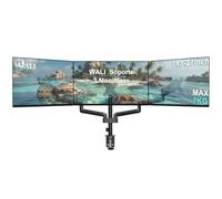 WALI Soporte para Tres Monitor para Pantalla para Pantallas de hasta 32 Pulgadas, Soporte de Monitor de Resorte de Gas con Inclinación, Giro y Rotación, VESA 75 x 75/100 x 100 mm(GSDM003), Negro