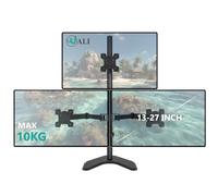 WALI Soporte Triple para Monitor, Soporte de Escritorio Independiente para Tres monitores, Totalmente Ajustable, se Adapta a 3 Pantallas de hasta 27 Pulgadas (MF003S), Negro