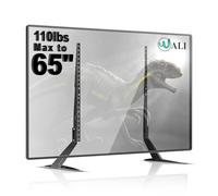 WALI Soporte TV Pie para TV de 22-65 Pulgadas LED LCD de Pantalla Plana, Patas para Television Altura Ajustable, hasta 55 kg VESA MÁX 800x400 mm(TVS001), Negro