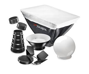 Walimex 7 Piezas Juego Flash con difusor, Snoot, Reflector para Canon 580EX II