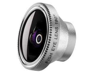 Walimex Fisheye Lens 180 - Lente Ojo de pez para Apple iPhone 4, Plateado