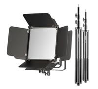 Walimex pro 2X LED Niova 100-F Pro 100 W bi-Color de luz de área con 2X trípode lámpara, luz de vídeo Regulable, luz de Estudio con luz Suave, luz de la Foto con Mando a Distancia