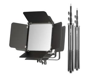 Walimex pro 2X LED Niova 100-F Pro 100 W bi-Color de luz de área con 2X trípode lámpara, luz de vídeo Regulable, luz de Estudio con luz Suave, luz de la Foto con Mando a Distancia