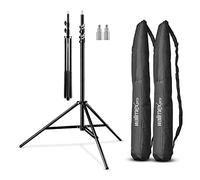 Walimex pro 2X Trípode de lámpara con amortiguación de muelle altura máx 256cm de luz estable cargable hasta 6kg I de iluminación para luz anular, reflector, flash y vídeo adaptador de 3/8" y 3 bolsas