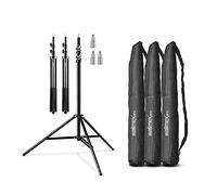 Walimex Pro 3x WT-806 Juego de Soporte de luz (con amortiguación de muelle, aluminio máximo 256 cm, carga de 6 kg, de aluminio, soporte para reflector, flash, softbox de estudio) con bolsa