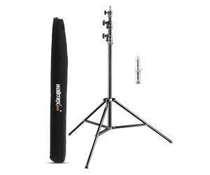 Walimex pro AIR 290 Soporte de luz 290cm - Trípode con suspensión neumática altura máxima 290 cm, carga 7 kg, muy robusto, aluminio, para estudio fotográfico o exterior con bolsa
