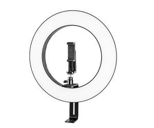 Walimex pro Anillo de luz LED 380 Bicolor 23 W, Potente Anillo de luz con sectores conmutables, Anillo Luminoso Regulable, lámpara de vídeo con Accesorios para cámara y Smartphone