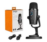 Walimex pro BOYA PM500 - Micrófono de Mesa USB Ideal para grabaciones de Voz y Espacio, micrófono de Condensador para Estudio en casa, Podcast, Streaming, videoconferencias y música, con Soporte de