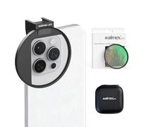 Walimex pro Clip de Filtro 67 mm para cámara de móvil, Incluye Filtro de difusión Black Diffusion, con Zapata fría, Accesorio para fotografía y vídeo con Smartphone