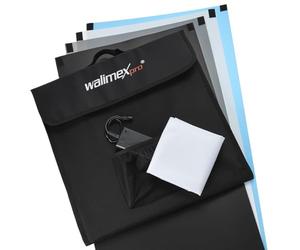 Walimex Pro - Cubo de luz Ready to go (43 x 43 x 43 cm, con iluminación LED, Incluye Fondos de Color y difusor), Color Negro