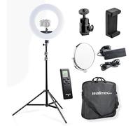 Walimex pro Medow 960 Pro Aro de luz LED con trípode, Anillo Bi-Color 3200-5500 K, luz de vídeo Regulable con Mando a Distancia 96 W, trípode con amortiguación por Resorte