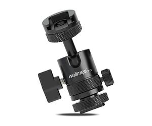 Walimex Pro Mini Cabezal de Bola con Zapata y Conector de 1/4 Pulgadas, orientable en Ambos Lados 180°, para cámaras, trípodes, micrófonos, LED, Cabezal de trípode de Aluminio, soporta hasta 5 kg