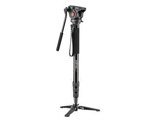 Walimex Pro Monopie de vídeo Cineast Mono, Altura Regulable hasta 168 cm con Cabezal de vídeo bidireccional con amortiguación fluida