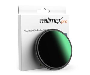 Walimex pro ND2-ND400 58 mm Fader Slim Filtro Gris Variable con 9 Pasos de diafragma, Filtro ND con Revestimiento de 18 Capas