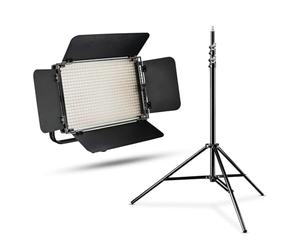 Walimex pro Niova 600 Plus Bi Color + WT-806 - Juego de lámpara LED de vídeo Continua, 36 W, 600 LED, Intensidad Regulable, 3200-5600 K, CRI 97 DMX, Mando a Distancia y trípode de luz