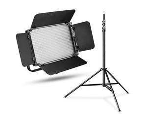 Walimex pro Niova 600 Plus Daylight + WT-806 - Juego de lámpara LED para vídeo (36 W, 600 LED, Intensidad Regulable, 5600 K, 4350 lúmenes, CRI 97 Ra DMX, Mando a Distancia y trípode de luz)