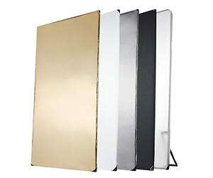 Walimex Pro Panel reflector 5 en 1 (1 x 2 m) negro/plata/blanco/dorado/luz transmitida (in olsa de transporte)